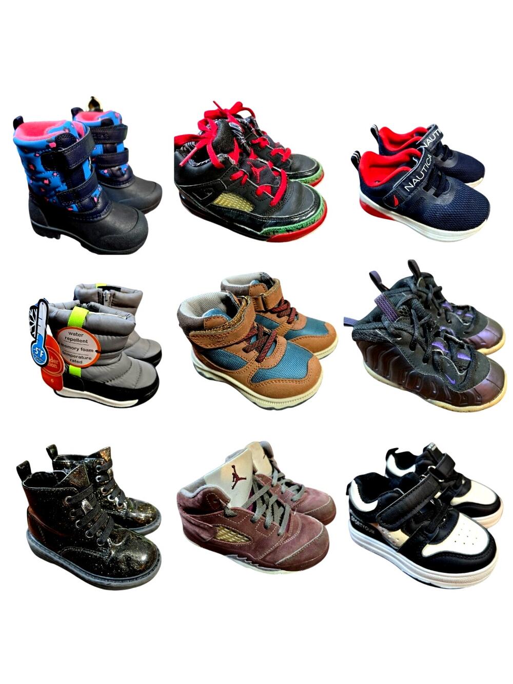 Bulk Boy's Girl's Shoe Lot Of 9 Name Brand Wholesale Reseller ROI Children Nike